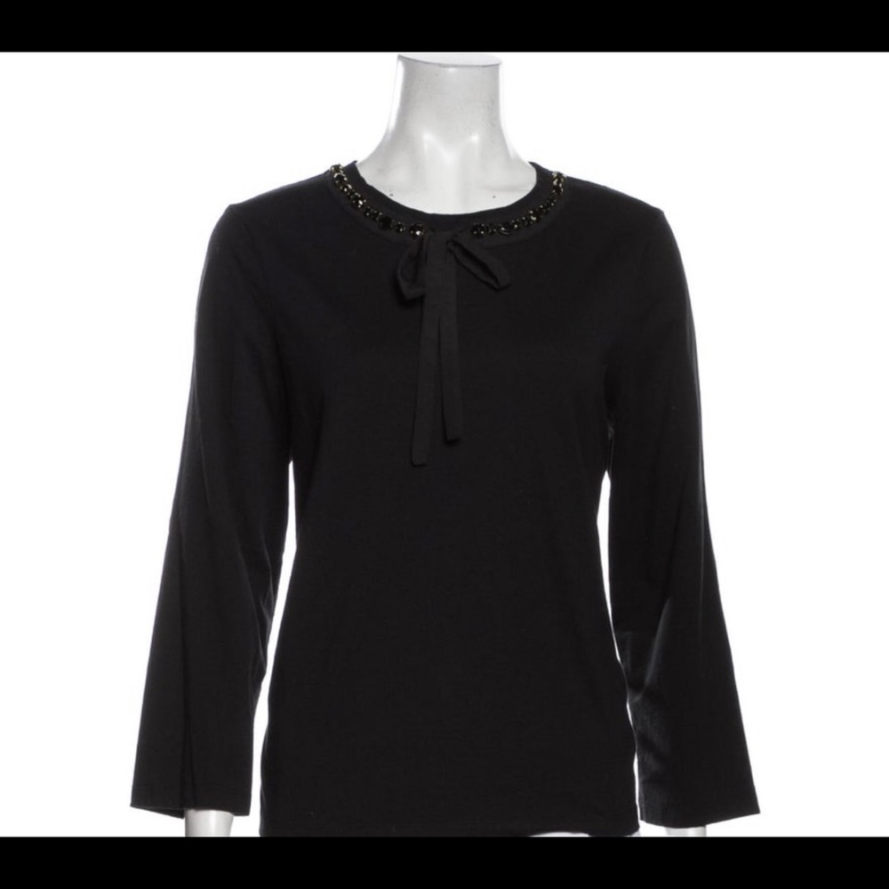 Draper James 3/4 Sleeve Top with Embellished Neckline